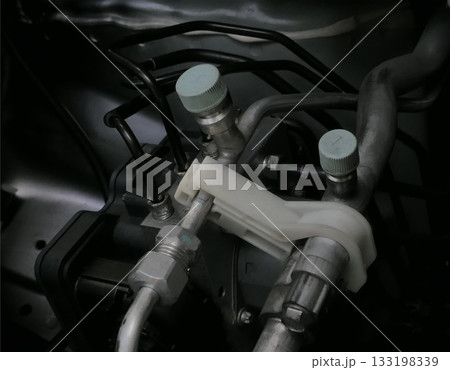 close up car air conditioning pipes 133198339