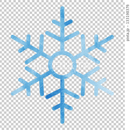 雪の結晶の手描きアイコンイラスト 水彩 青色 雪の結晶の手描きアイコンイラスト 水彩 青色 133198376