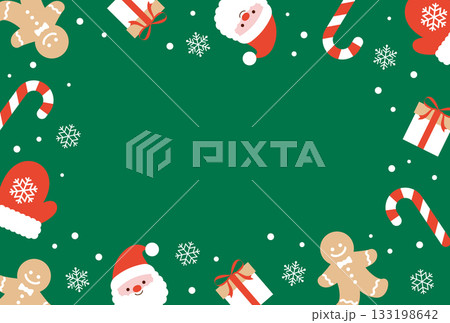 かわいいクリスマスのフレームイラスト 133198642