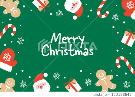かわいいクリスマスのフレームイラスト 133198643