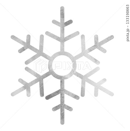 雪の結晶の手描きアイコンイラスト 水彩 シルバー 雪の結晶の手描きアイコンイラスト 水彩 シルバー 133198663