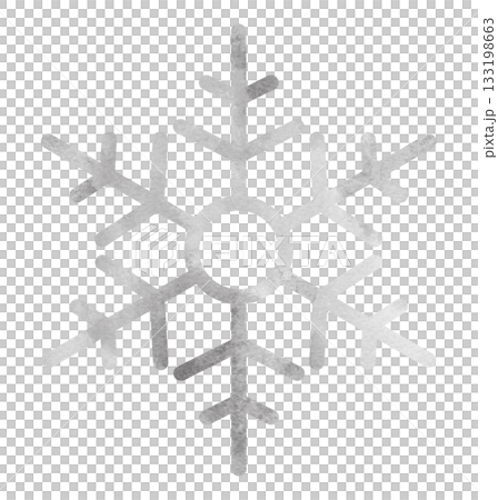 雪の結晶の手描きアイコンイラスト 水彩 シルバー 雪の結晶の手描きアイコンイラスト 水彩 シルバー 133198663