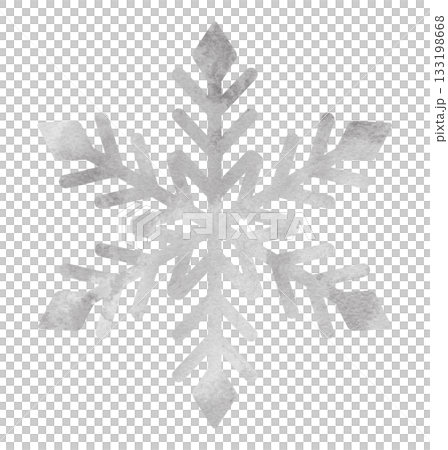 Snowflake hand-drawn icon illustration watercolor silver Snowflake hand-drawn icon illustration watercolor silver 133198668