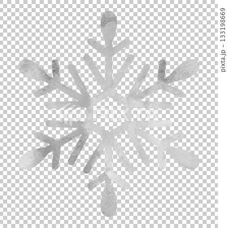 Snowflake hand-drawn icon illustration watercolor silver Snowflake hand-drawn icon illustration watercolor silver 133198669