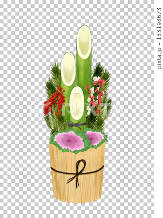 菊葉門松（新年吉祥日式風格） 133198673