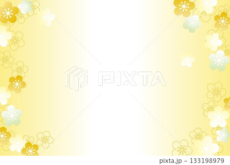 梅の花のフレーム　背景　年賀状　テンプレート 133198979