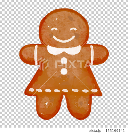 かわいい水彩風ジンジャーブレッドマンのクッキー 133199141