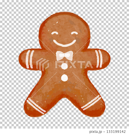 可愛的水彩薑餅人餅乾 133199142