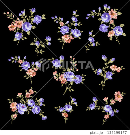 美しい薔薇のベクターイラスト素材集, 美しい薔薇のベクターイラスト素材集, 133199177
