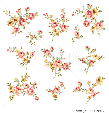 美しい薔薇のベクターイラスト素材集, 美しい薔薇のベクターイラスト素材集, 133199178