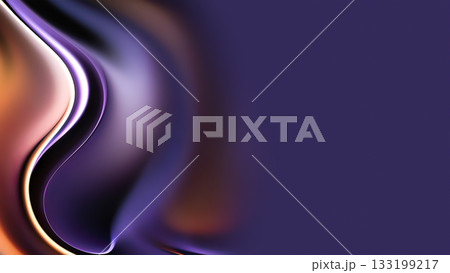 Swirling colors create a captivating abstract background, showcasing waves of purple and warm tones gracefully merging. 133199217