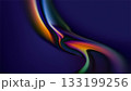 A smooth wave of vibrant colors curves gracefully against a deep backdrop, creating a striking abstract scene. 133199256