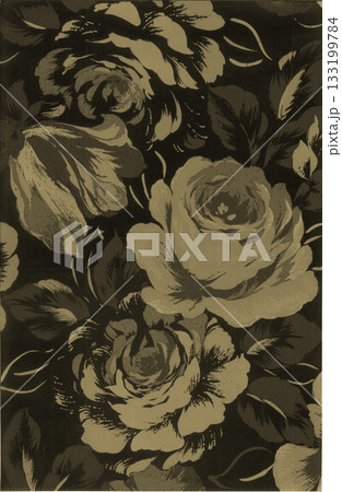 日本的なセピアトーンの薔薇柄【手描き】 日本的なセピアトーンの薔薇柄【手描き】 133199784