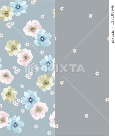Soft Pastel Patterns with Florals Fruits and Cute Motifs for Notebook Designs 133199946