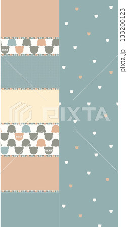 Soft Pastel Patterns with Florals Fruits and Cute Motifs for Notebook Designs Soft Pastel Patterns with Florals Fruits and Cute Motifs for Notebook Designs 133200123