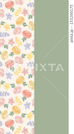 Soft Pastel Patterns with Florals Fruits and Cute Motifs for Notebook Designs 133200175