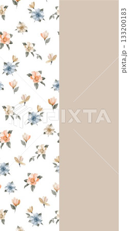 Soft Pastel Patterns with Florals Fruits and Cute Motifs for Notebook Designs 133200183