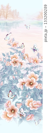 Soft Pastel Patterns with Florals Fruits and Cute Motifs for Notebook Designs 133200289