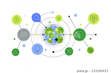 Climate change. Planet Earth ecosystem balance. Abstract scheme Climate change. Planet Earth ecosystem balance. Abstract scheme 133200453