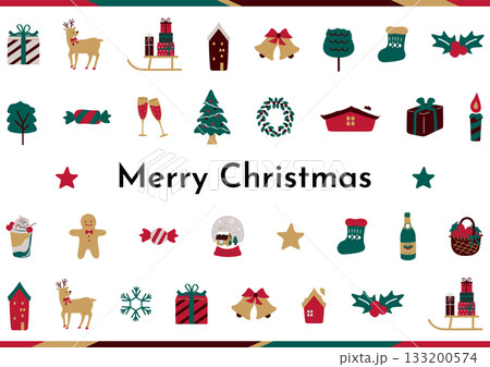 クリスマス アイコンセット クリスマス アイコンセット 133200574