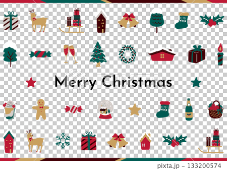 クリスマス アイコンセット クリスマス アイコンセット 133200574