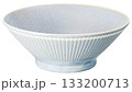 淡青色の和食器・麺鉢／ストライプ柄の陶器／白背景 133200713