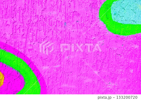 Vibrant 90s Graffiti Texture in Neon Pink, Green, Yellow for Urban Art 133200720