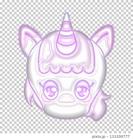 3D風格豐滿透明獨角獸 133200777