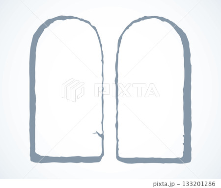 Tablets with 10 commandments. Vector drawing 133201286