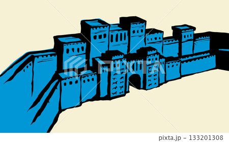 Babylonian Gate. Vector drawing scene 133201308