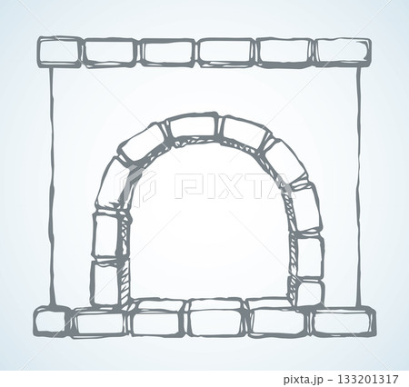 Old Russian stove. Vector drawing 133201317