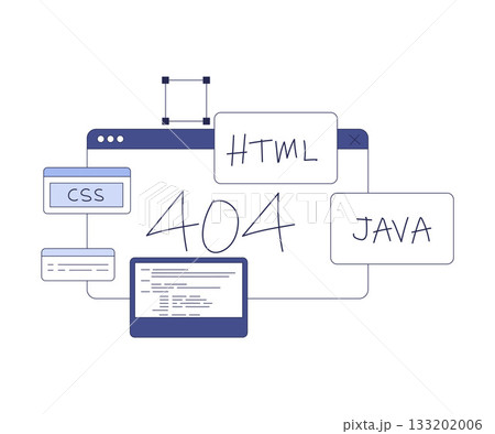 Programming Window Script and Code as Web and Application Development Vector Illustration 133202006