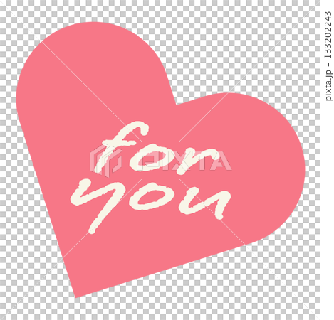 Illustration of a pink heart tag with "for you" 133202243