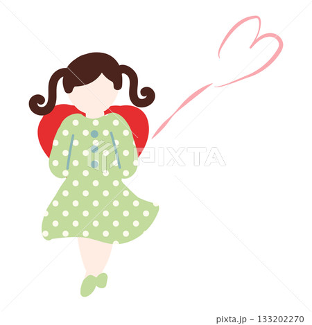赤いハートを後ろ手に持つ女の子のイラスト 赤いハートを後ろ手に持つ女の子のイラスト 133202270