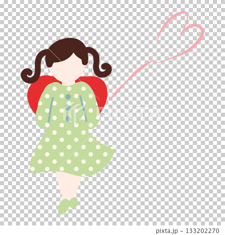 赤いハートを後ろ手に持つ女の子のイラスト 赤いハートを後ろ手に持つ女の子のイラスト 133202270