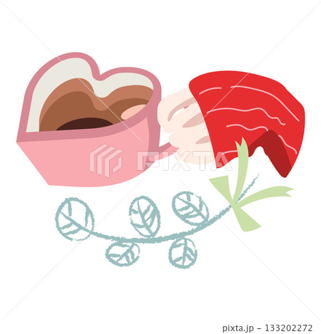 ハートのマグカップを手に持つイラスト 133202272