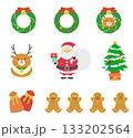 かわいいクリスマス素材セット 133202564