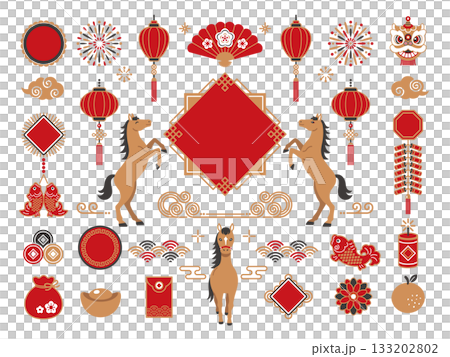 2026 Chinese New Year Horse Year Chinese style frame and decoration 133202802