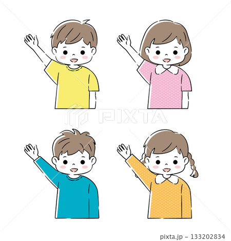 挙手する子どもたち 4C 挙手する子どもたち 4C 133202834