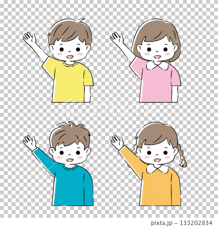 挙手する子どもたち 4C 挙手する子どもたち 4C 133202834