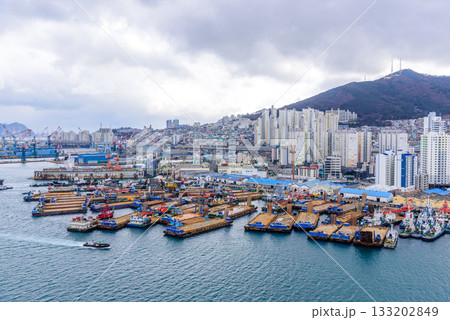 Cityscape of Busan Metropolitan City and Busan harbor in Busan, South Korea Cityscape of Busan Metropolitan City and Busan harbor in Busan, South Korea 133202849