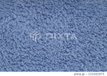Soft blue fuzzy sherpa fleece fabric background 133202973