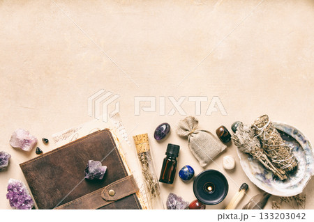 Spiritual Collection of Healing Crystals and Herbs for Wellness 133203042