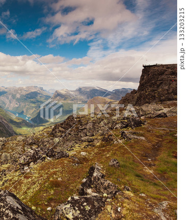 Mountains landscape with Dalsnibba viewpoint, Norway 133203215