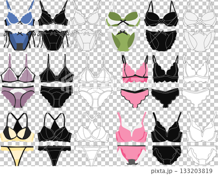 Underwear illustration set Underwear illustration set 133203819