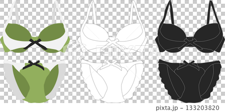 下着のイラストセット	 133203820
