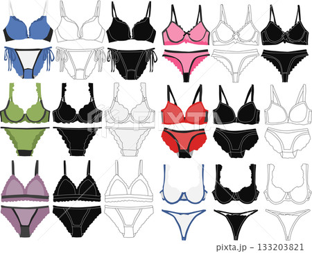 下着のイラストセット	 133203821