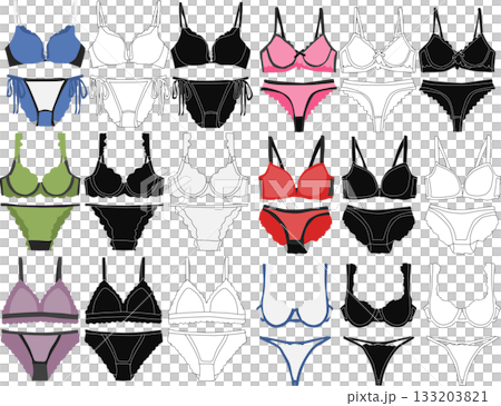 下着のイラストセット	 133203821