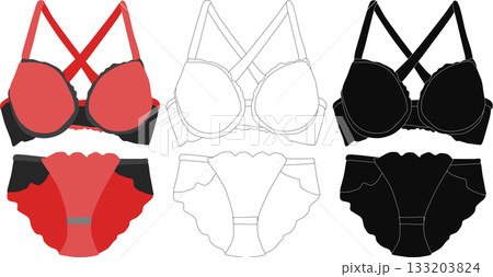 下着のイラストセット 下着のイラストセット 133203824