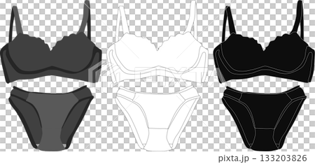Underwear illustration set Underwear illustration set 133203826